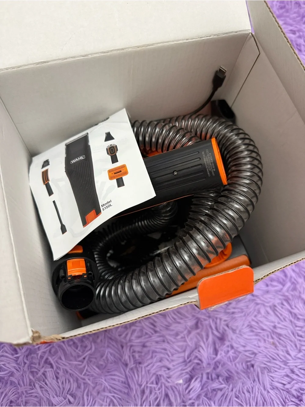 Wahl Black and Orange Groom & Vac Pet Grooming Kit